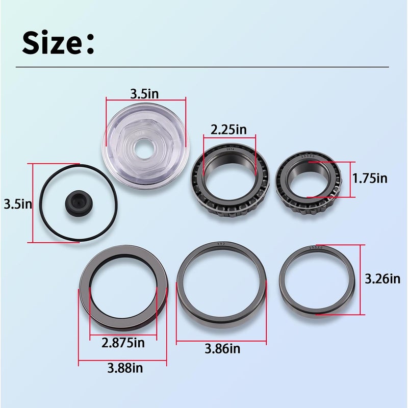 XTPTFABS Trailer Bearing Kit Compatible with Dexter 10K GD Axles After 2009 (Dexter Axle # D100G), Fits for Oil Bath Axles,Used with Drum 9-123, 430, 8-415 Series,12-1/4" x 3-3/8" Hub Drum Assembly - Image 3